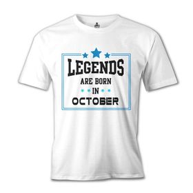 Lord T-Shirt Legends Born in October - Star Beyaz Erkek T-shirt