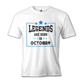 Lord T-Shirt Legends Born in October - Star Beyaz Erkek T-shirt