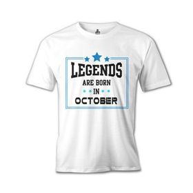 Lord T-Shirt Legends Born in October - Star Beyaz Erkek T-shirt