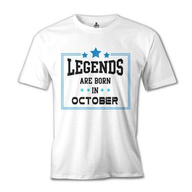 Lord T-Shirt Legends Born in October - Star Beyaz Erkek T-shirt