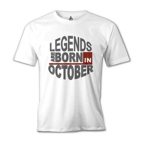 Lord T-Shirt Legends Born in October - Wave Beyaz Erkek T-shirt