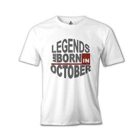 Lord T-Shirt Legends Born in October - Wave Beyaz Erkek T-shirt