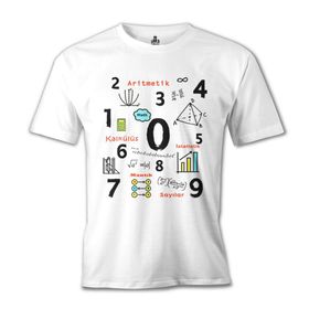 Lord T-Shirt Matematik - Aritmetik Beyaz Erkek T-shirt