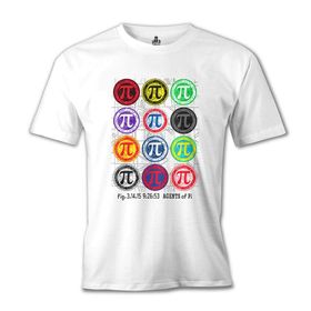 Lord T-Shirt Matematik - Pi 20 Beyaz Erkek T-shirt
