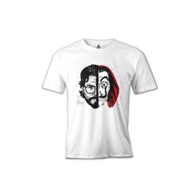 Lord T-Shirt MB-647 Beyaz La Casa De Papel Prof Erkek T-shirt