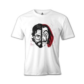 Lord T-Shirt MB-647 Beyaz La Casa De Papel Prof Erkek T-shirt