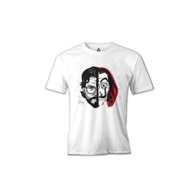 Lord T-Shirt MB-647 Beyaz La Casa De Papel Prof Erkek T-shirt