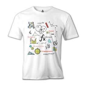 Lord T-Shirt MB-664 Beyaz Matematik İntegral Erkek T-shirt