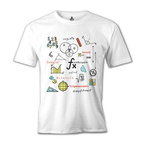 Lord T-Shirt MB-664 Beyaz Matematik İntegral Erkek T-shirt
