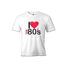 Lord T-Shirt MB-758 Beyaz I Love The 80's Erkek T-shirt