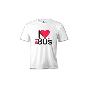 Lord T-Shirt MB-758 Beyaz I Love The 80's Erkek T-shirt