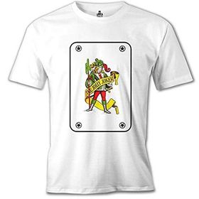 Lord T-Shirt MB-833 Joker Game Cards Beyaz Erkek T-Shirt