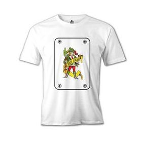 Lord T-Shirt MB-833 Joker Game Cards Beyaz Erkek T-Shirt
