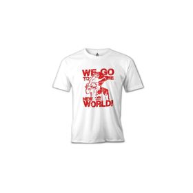 Lord T-Shirt MB-873 One Piece We Go To The New World Beyaz Erkek T-Shirt