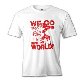 Lord T-Shirt MB-873 One Piece We Go To The New World Beyaz Erkek T-Shirt