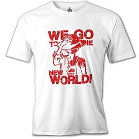Lord T-Shirt MB-873 One Piece We Go To The New World Beyaz Erkek T-Shirt