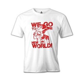 Lord T-Shirt MB-873 One Piece We Go To The New World Beyaz Erkek T-Shirt