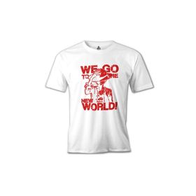 Lord T-Shirt MB-873 One Piece We Go To The New World Beyaz Erkek T-Shirt
