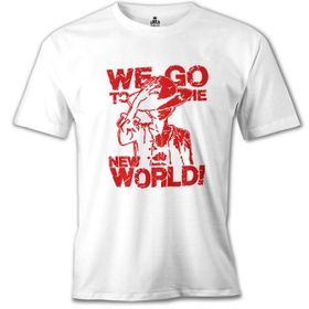 Lord T-Shirt MB-873 One Piece We Go To The New World Beyaz Erkek T-Shirt