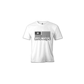 Lord T-Shirt MB-876 Lamb Of God Logo Beyaz Erkek T-Shirt