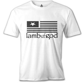 Lord T-Shirt MB-876 Lamb Of God Logo Beyaz Erkek T-Shirt