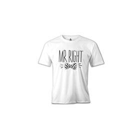 Lord T-Shirt MB-889 Mr. Right Papyon Beyaz Erkek T-Shirt