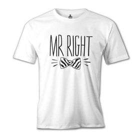 Lord T-Shirt MB-889 Mr. Right Papyon Beyaz Erkek T-Shirt