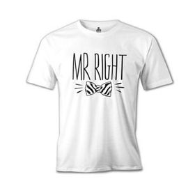 Lord T-Shirt MB-889 Mr. Right Papyon Beyaz Erkek T-Shirt