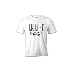 Lord T-Shirt MB-889 Mr. Right Papyon Beyaz Erkek T-Shirt