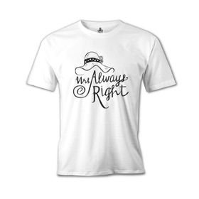 Lord T-Shirt MB-890 Mrs. Always Right Şapka Beyaz Erkek T-Shirt