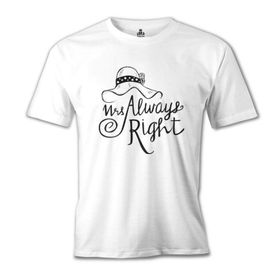 Lord T-Shirt MB-890 Mrs. Always Right Şapka Beyaz Erkek T-Shirt
