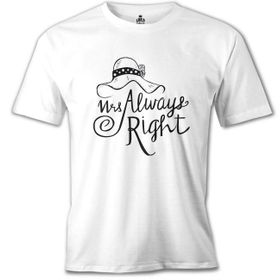 Lord T-Shirt MB-890 Mrs. Always Right Şapka Beyaz Erkek T-Shirt