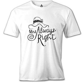 Lord T-Shirt MB-890 Mrs. Always Right Şapka Beyaz Erkek T-Shirt