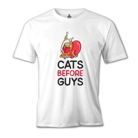 Lord T-Shirt MB-910 Cats Before Guys Beyaz Erkek T-Shirt