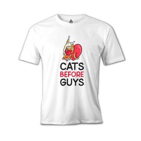 Lord T-Shirt MB-910 Cats Before Guys Beyaz Erkek T-Shirt
