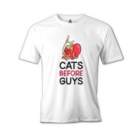 Lord T-Shirt MB-910 Cats Before Guys Beyaz Erkek T-Shirt