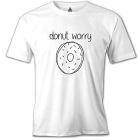 Lord T-Shirt MB-914 Donut Worry Beyaz Erkek T-Shirt