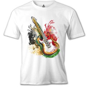 Lord T-Shirt MB-952 Gitar Colors Beyaz Erkek T-Shirt