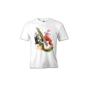Lord T-Shirt MB-952 Gitar Colors Beyaz Erkek T-Shirt