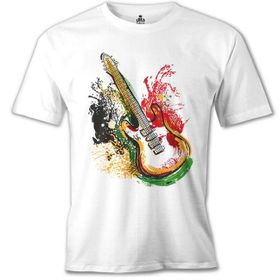 Lord T-Shirt MB-952 Gitar Colors Beyaz Erkek T-Shirt