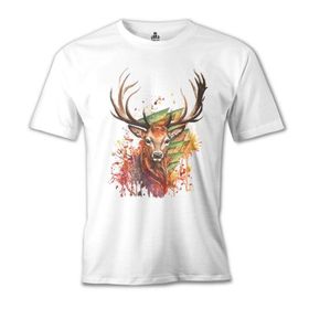 Lord T-Shirt MB-953 Geyik Forest Beyaz Erkek T-Shirt