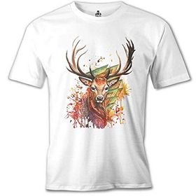 Lord T-Shirt MB-953 Geyik Forest Beyaz Erkek T-Shirt