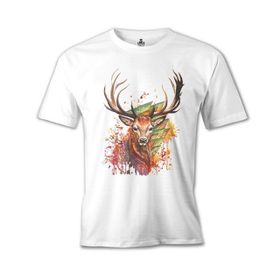 Lord T-Shirt MB-953 Geyik Forest Beyaz Erkek T-Shirt