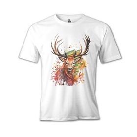 Lord T-Shirt MB-953 Geyik Forest Beyaz Erkek T-Shirt