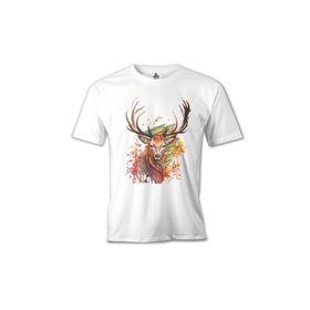 Lord T-Shirt MB-953 Geyik Forest Beyaz Erkek T-Shirt