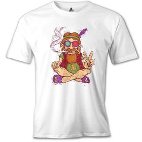 Lord T-Shirt MB-957 Hippi Furry Beyaz Erkek T-Shirt