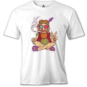 Lord T-Shirt MB-957 Hippi Furry Beyaz Erkek T-Shirt