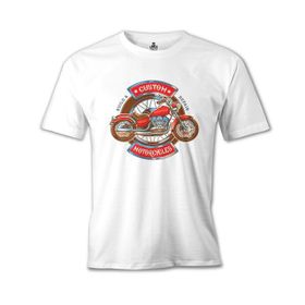 Lord T-Shirt MB-964 Model Motosiklet Beyaz Erkek T-Shirt