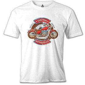 Lord T-Shirt MB-964 Model Motosiklet Beyaz Erkek T-Shirt