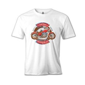 Lord T-Shirt MB-964 Model Motosiklet Beyaz Erkek T-Shirt